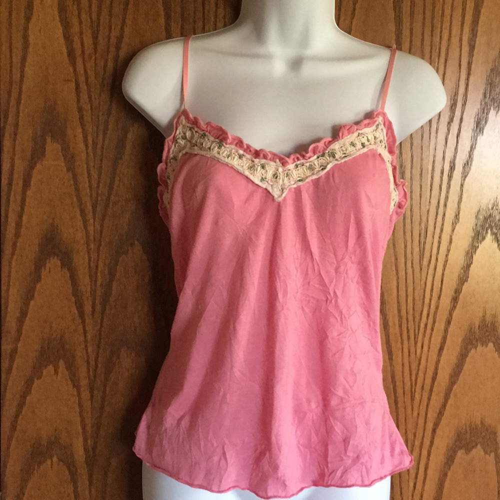 Pink Lace-Trim Camisole